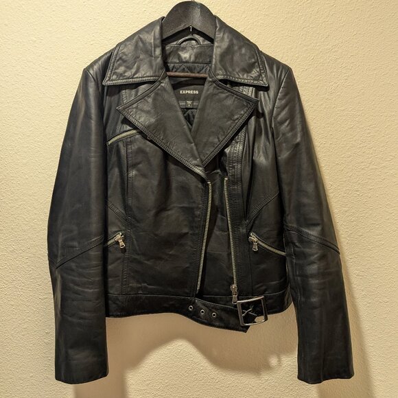 Y2K Genuine Leather Biker Jacket Size S - Picture 7 of 13